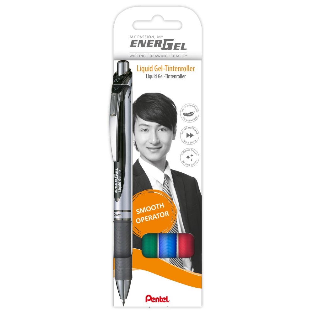 Kuličkové pero Pentel EnerGel BL77, 0,7mm, sada 4 základní barvy