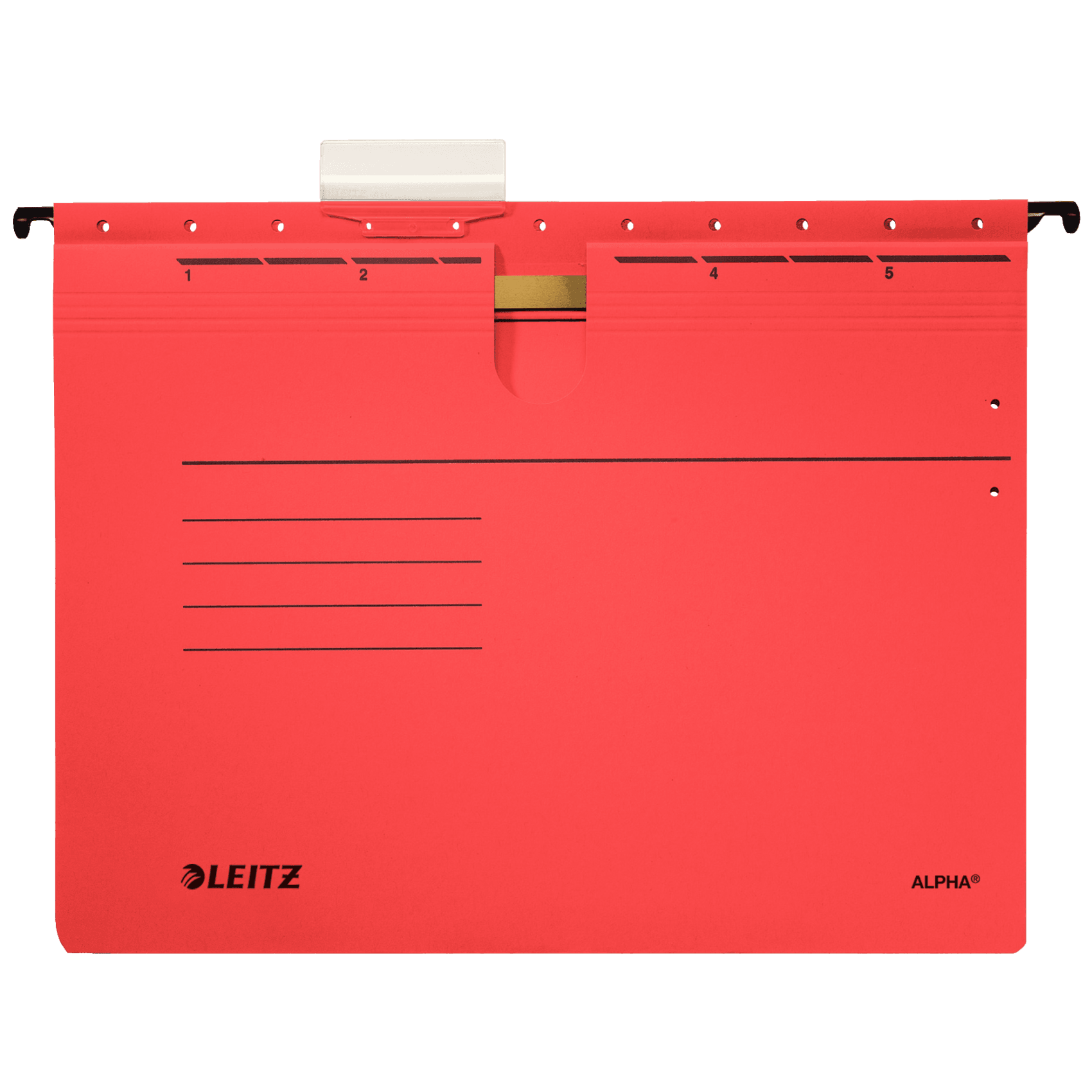 Závěsné desky Leitz Alpha s rychlovazačem, červené
