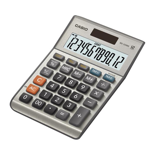 Kalkulačka Casio MS-120BM S, stříbrná