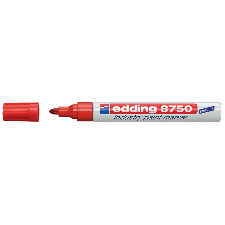 Průmyslový lakový popisovač Edding 8750, červený