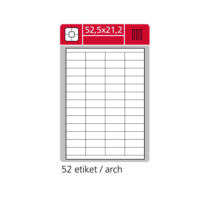 Samolepící etikety A4 SK LABEL 52,5 x 21,2 mm, 100 archů