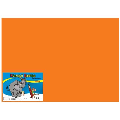 Kreslící karton A1, 180g, oranžový, 10 listů