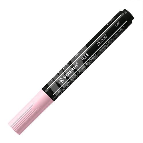STABILO FREE Acrylic akrylový popisovač T300 Kulatý hrot 2-3 mm - světle růžový 1