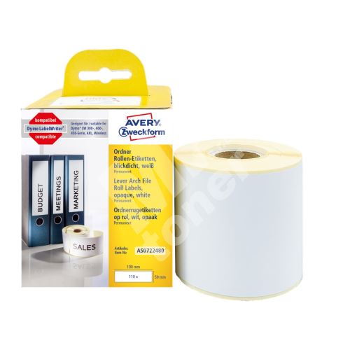 Termoetikety na pořadače 59 x 190 mm, 110 ks DYMO S0722480 (99019) 1