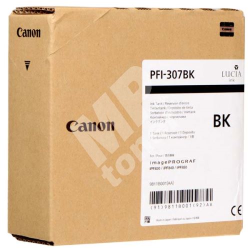 Cartridge Canon PFI-307BK, 9811B001, black, originál 1