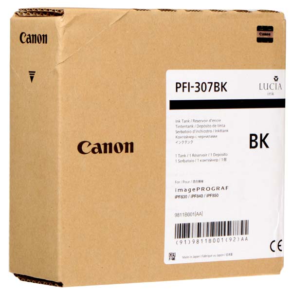 Inkoustová cartridge Canon PFI-307BK, iPF-830, 840, 850, black, originál