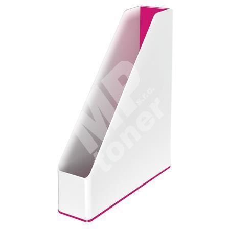 Dvoubarevný stojan na časopisy Leitz Wow, 73 mm, růžový, plast 1