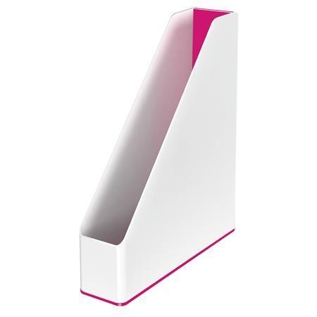 Dvoubarevný stojan na časopisy Leitz Wow, 73 mm, růžový, plast
