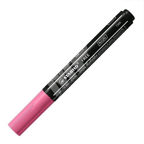 STABILO FREE Acrylic akrylový popisovač T300 Kulatý hrot 2-3 mm - růžový 1