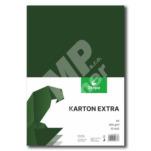 Barevný karton Extra 300g A4, 10listů, tmavě zelený 2