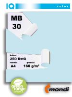 Barevný papír IQ MB 30 A4 160g modrý 1bal/250ks 2 (1)