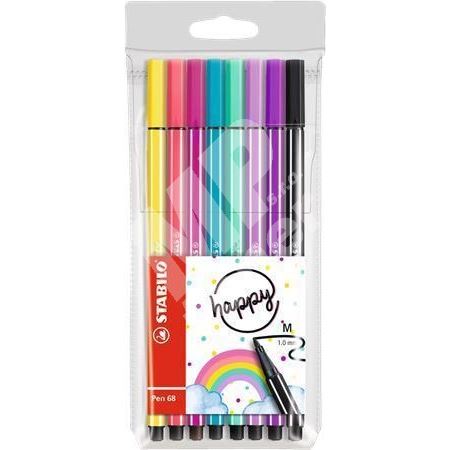 Sada fixů Stabilo Pen 68 Living Colors, 8 různých barev, Happy, 1 mm 1