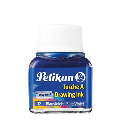 Tuš Pelikan A523 10 ml, pro kreslicí pera, kreslicí brky a štětce, modrofialová