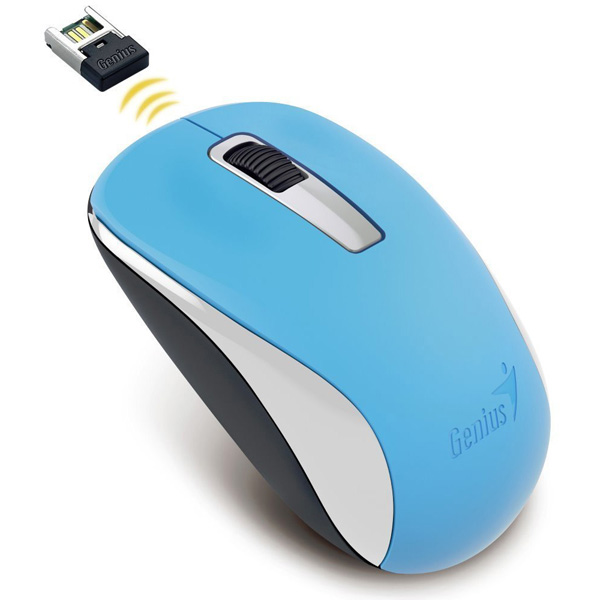 Myš Genius NX-7005, 1200DPI, 2.4 [GHz], optická, 3tl., bezdrátová USB, modrá