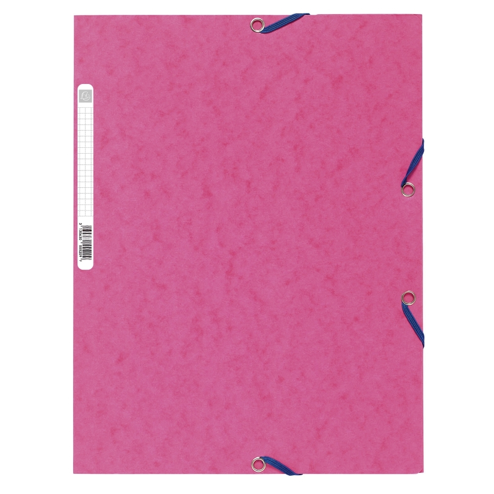 Spisové desky s gumičkou a štítkem Exacompta, A4 maxi, prešpán, růžové