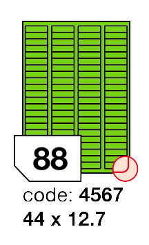 Samolepící etikety Rayfilm Office 44x12,7 mm 300 archů, fluo zelená, R0130.4567D