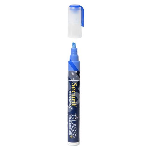 Silný voděodolný popisovač Securit, šířka hrotu 2-6 mm, modrý 1