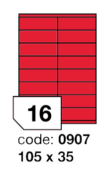 Samolepící etikety Rayfilm Office 105x35 mm 300 archů, fluo červená, R0132.0907D