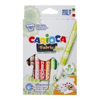 Textilní fixy Carioca, tenký hrot, permanentní, 10 barev 2 (1)