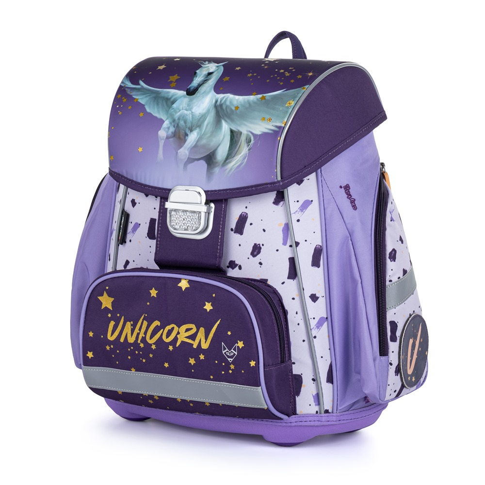 Školní batoh Premium Unicorn, Pegas, fialový