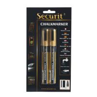 Střední křídový popisovač Securit, šířka hrotu 2-6 mm 2 kusy, zlatý