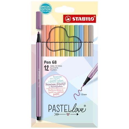 Fixy Stabilo Pen 68 Pastellove, 1 mm, 12 pastelových barev