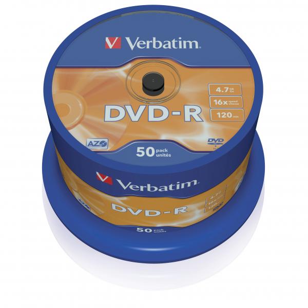 Verbatim DVD-R, DataLife PLUS, 4,7 GB, Scratch Resistant, cake box, 43548, 50-pack