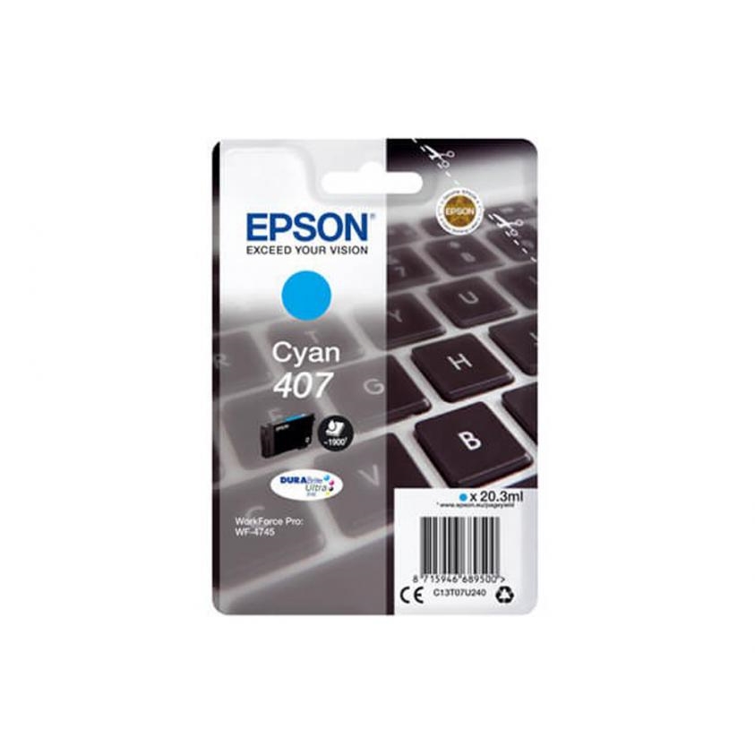 Inkoustová cartridge Epson C13T07U240, WF-4745, cyan, 407, originál