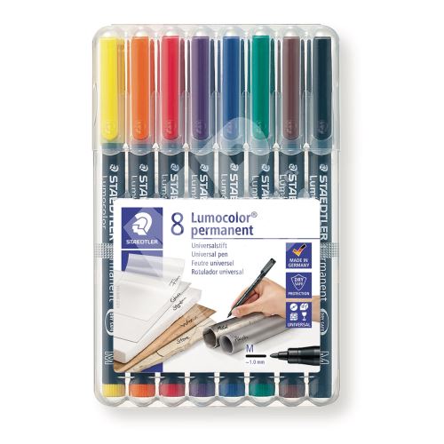 Staedtler Lumocolor 317 M, permanentní popisovač, sada 8 barev, 0,8-1 mm 1