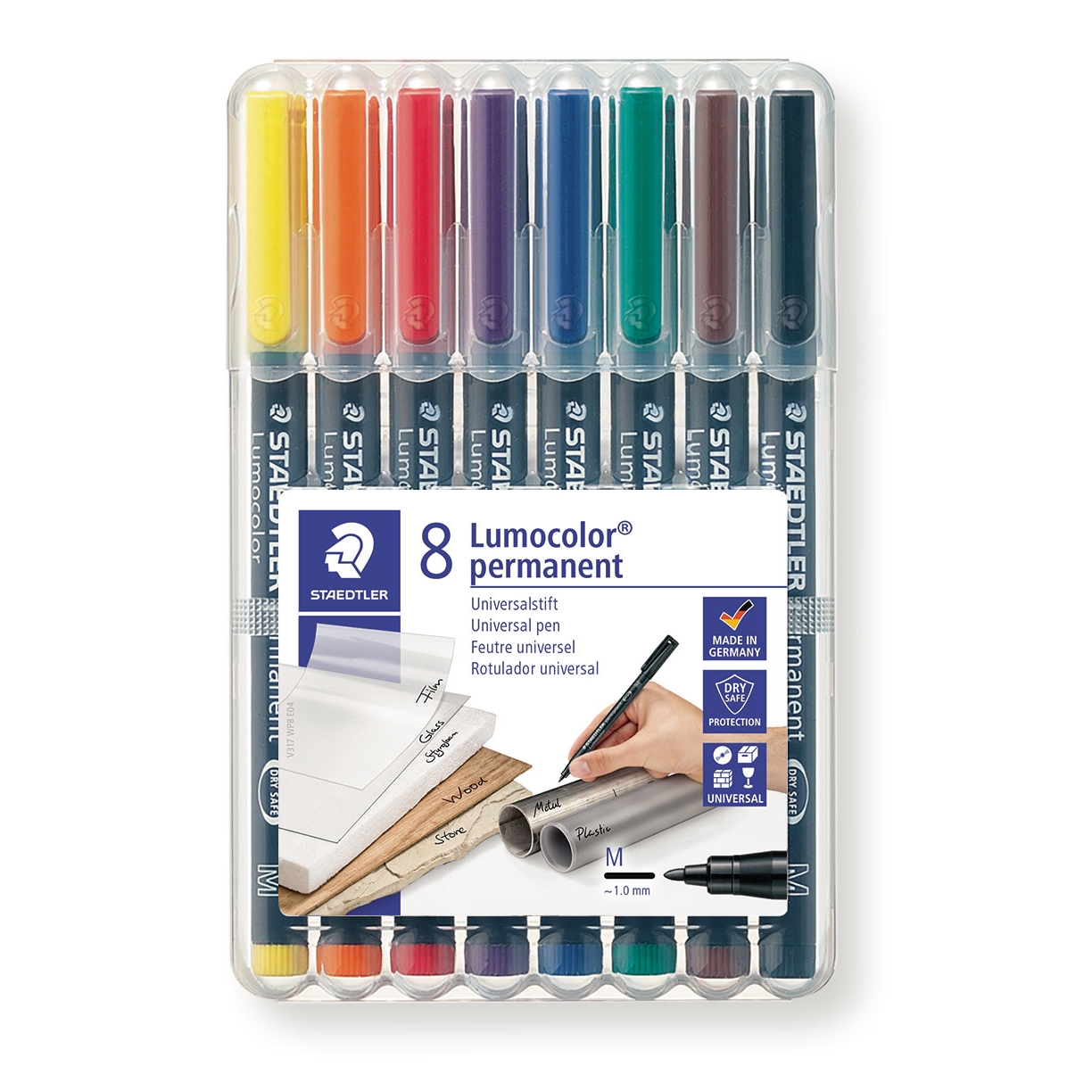 Permanentní popisovače Staedtler Lumocolor 317 M, sada 8 barev, 0,8-1 mm