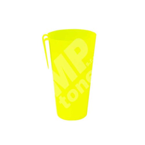Kelímek Vraťák s klipem 500 ml, PP, křiklavě žlutý (fluor) 1