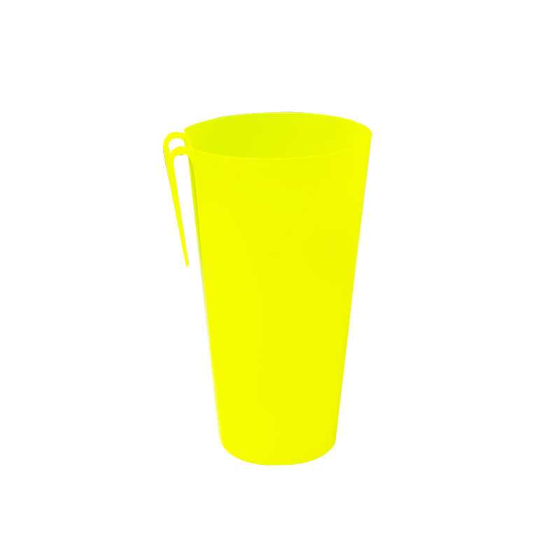 Kelímek Vraťák s klipem 500 ml, PP, křiklavě žlutý (fluor)