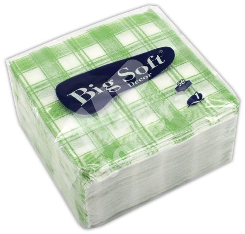 Big Soft Dekor papírové ubrousky káro zelené 1 vrstvé 33 x 33 cm 50 kusů 1
