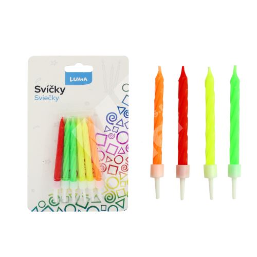 Svíčka Luma, neon spirála 12ks 1