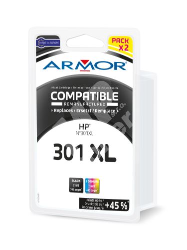 Cartridge HP CH563EE, CH564EE, pack, black+color, No. 301XL, Armor 1