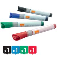 Popisovače na skleněné tabule Nobo, 4ks, kulatý hrot, mix barev 6 (6)