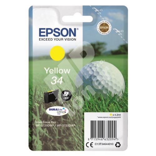 Cartridge Epson C13T34644010, yellow, 34, originál 1