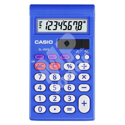 Kalkulačka Casio SL 450 S, modrá, kapesní, osmimístná 1