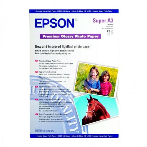 Fotopapír Epson Premium Glossy Photo Paper, A3+, 225g, C13S041316,  lesklý, bílý 1