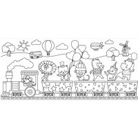 Samolepicí omalovánky na roli Stick n Zábavný vláček, 31x355cm 1 (1)