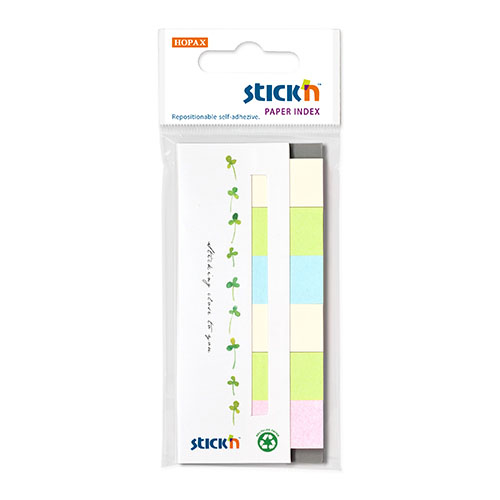 Papírové samolepicí záložky Stick'n recyklované barvy, 45 x 15 mm