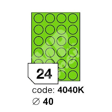 Samolepící etikety Rayfilm Office průměr 40 mm 300 archů, fluo zelená, R0130.4040KD 1