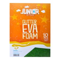 Dekorační pěna EVA zelená glitter A4, tloušťka 2,0 mm, 10ks Dekorační pěna EVA zelená glitter A4, tloušťka 2,0 mm, 10ks