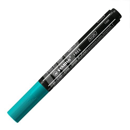 STABILO FREE Acrylic akrylový popisovač T300 Kulatý hrot 2-3 mm - modře zelený 1