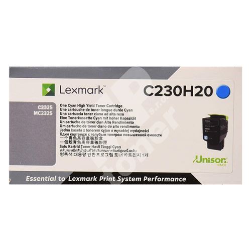 Toner Lexmark C230H20, cyan, originál 1