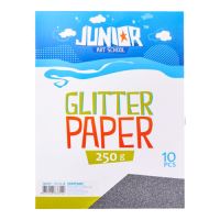 Dekorační papír Glitter černý A4, 10ks, 250g