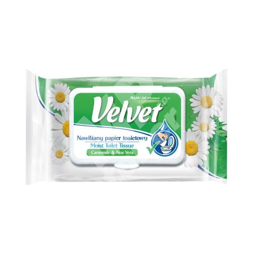 Velvet Camomile &amp, Aloe Vera vlhčený toaletní papír, 42 ks 1
