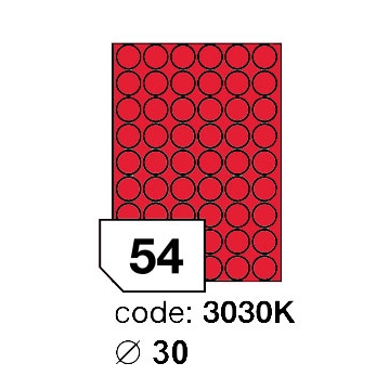 Samolepící etikety Rayfilm Office průměr 30 mm 300 archů, matně červená, R0122.3030KD