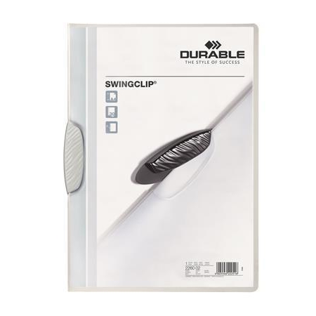Desky s rychlovazačem Durable Swingclip 30, bílá, s klipem, A4, PP