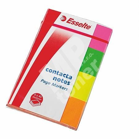 Neonové samolepicí záložky Esselte Contacta 20x50, 4ks 1
